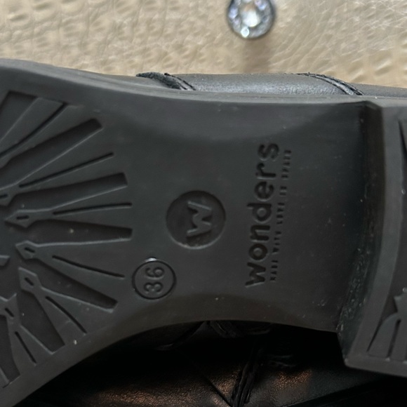 🌟HP🌟 Wonders Black Leather Ankle Boots with Fringe - Picture 8 of 10